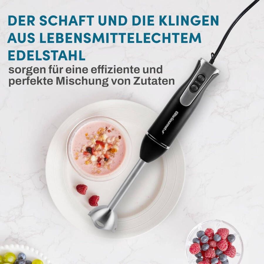 Immersion Hand Blender 500 Watt 2 Speed Mix Roestvrij Stalen Bladen Demonteerbare Wandstickmixer Smoothies Babyfood Soup Zwart - Foto 2
