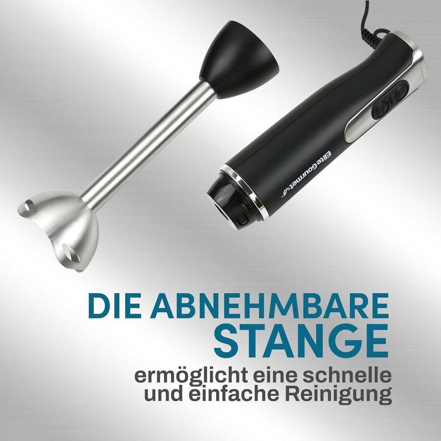 Immersion Hand Blender 500 Watt 2 Speed Mix Roestvrij Stalen Bladen Demonteerbare Wandstickmixer Smoothies Babyfood Soup Zwart