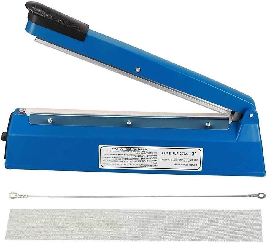 Impuls Heat Sealer Hitte Sluitmachine Zakken Plastic Zakken Afdichten Met Extra Vervangend Element 300mm Blauw