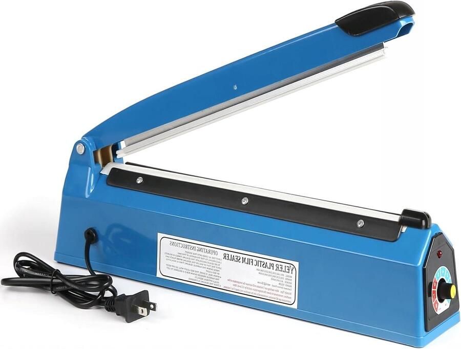 Impuls Heat Sealer Plastic Verpakker Zakken Sluiten Direct Gebruik 30.5 cm Blauw