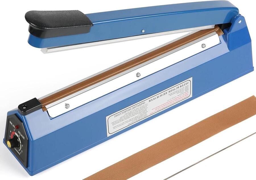 Impuls Heat Sealer Zakken Verzegelaar Plastic Zakken Sluiten Directe Afdichting Geen Opwarmtijd 12 Inch Blauw