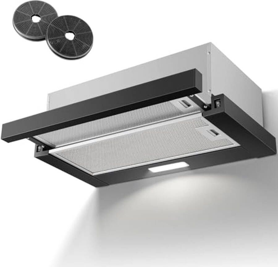 Inbouw afzuigkap 60 cm 620 m³ h krachtige luchtstroom met 3-laags filter