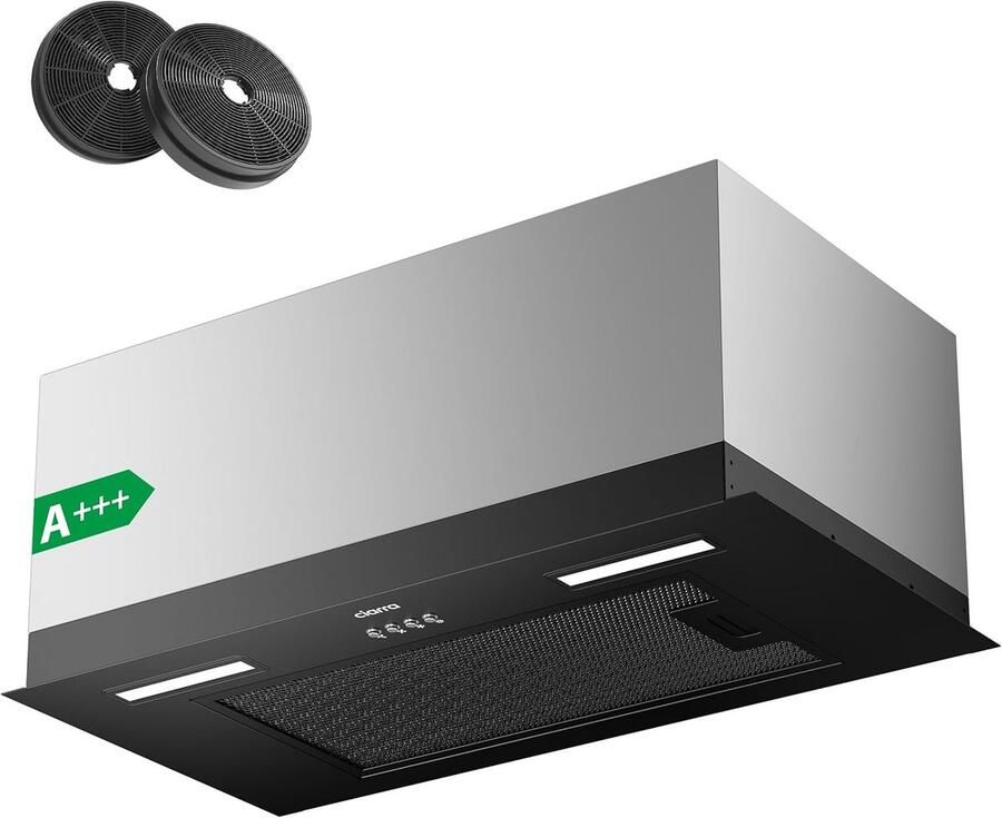 Inbouw Afzuigkap 60 cm Zilver A+++ Geluidsarm met LED Verlichting