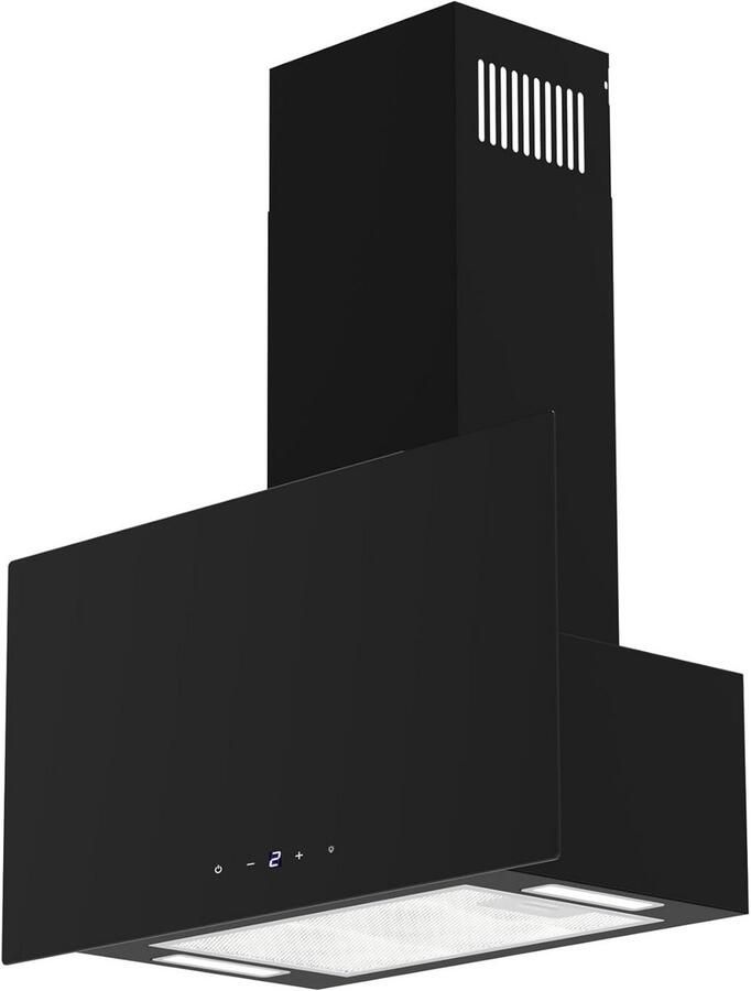 Inbouw Afzuigkap 60 cm Zwart Vlak Glas Energieklasse A+