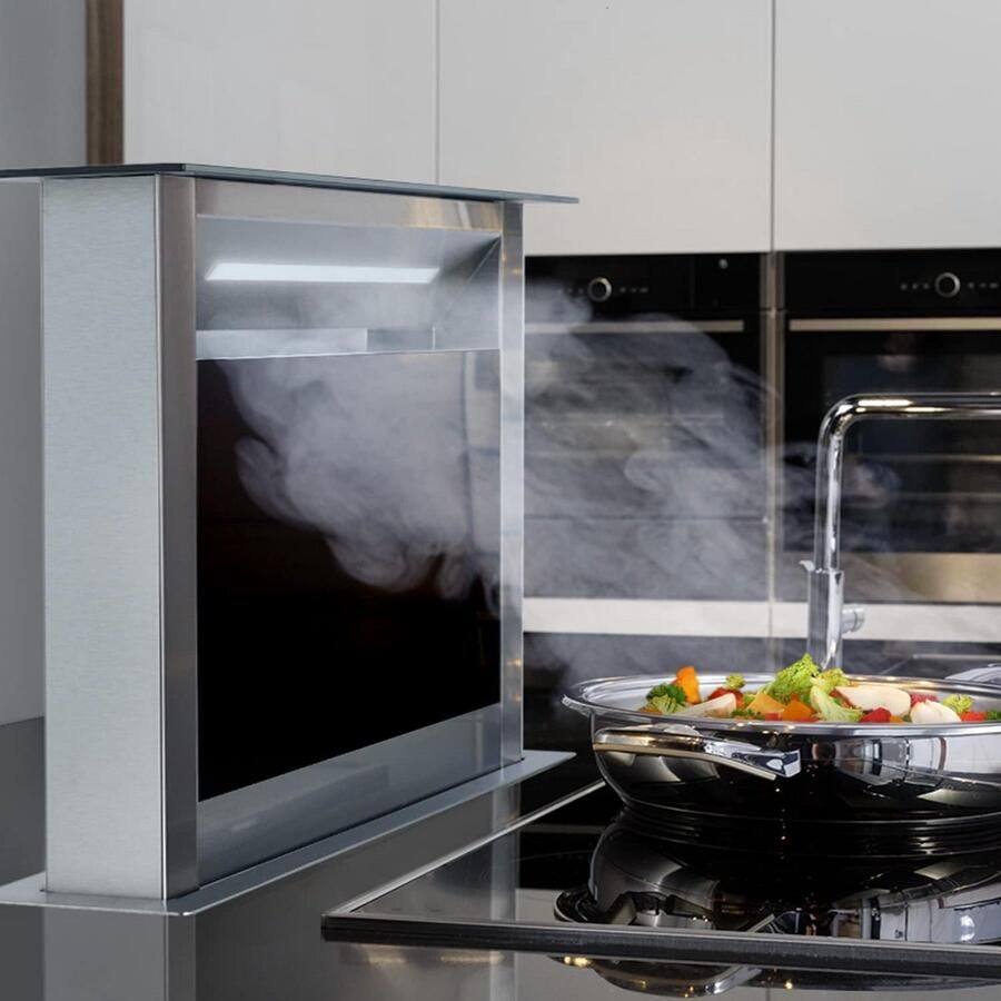 Inbouw Afzuigkap met Afvoer of Recirculatie 60 cm Zwart Marmerlook