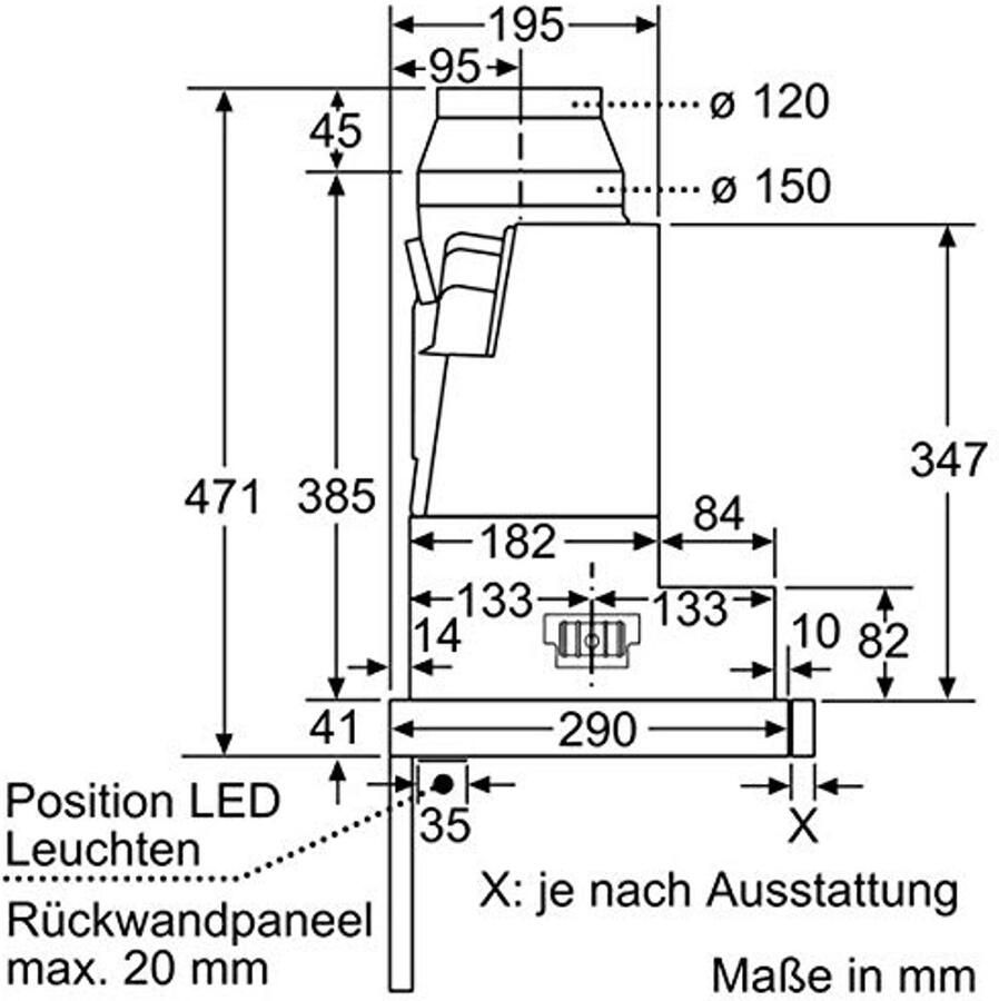 Inbouw Afzuigkap Platte Kap 50 60 cm Energie-efficiëntieklasse A Zilvermetallic