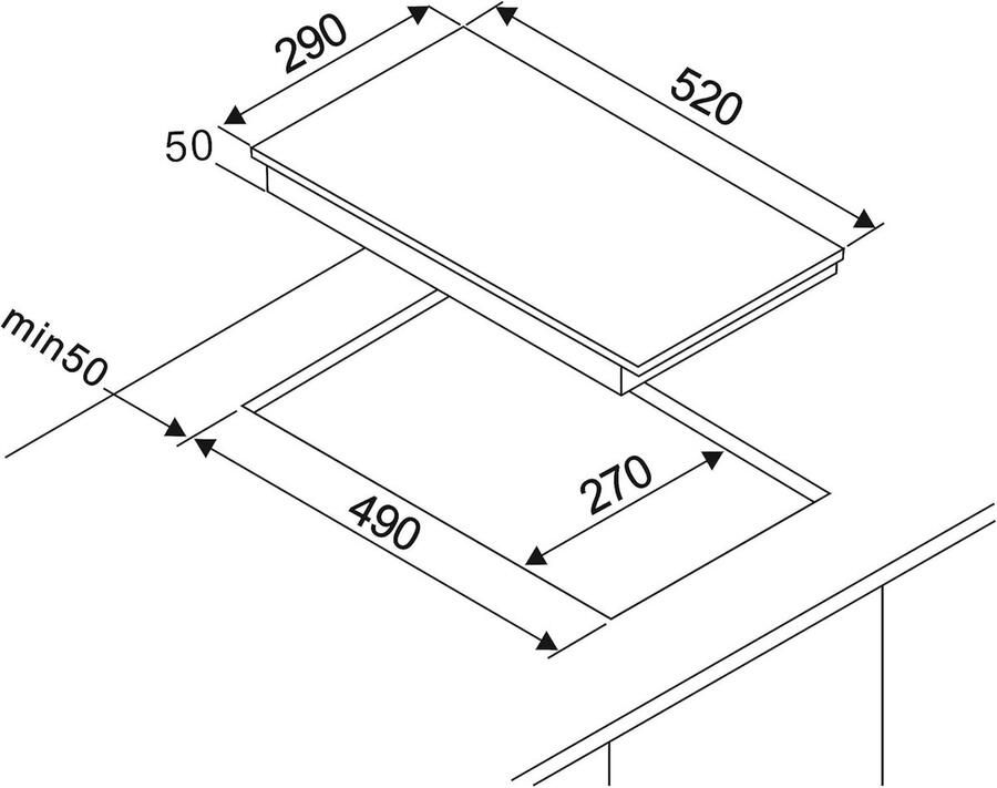 Inbouw Domino Kookplaat Zonder Rand Elektrisch 30 cm 2 Zones Touch Control