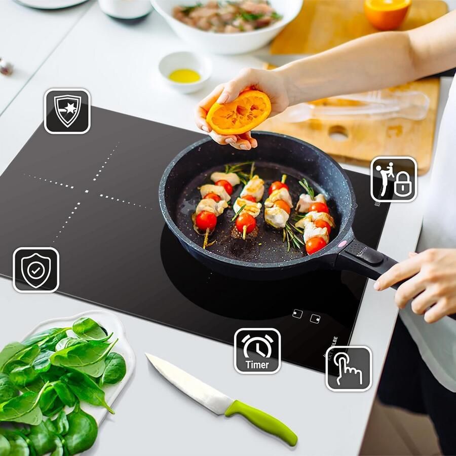 Inbouw Inductie Kookplaat 30 cm met 2 Zones en Digitale Timer