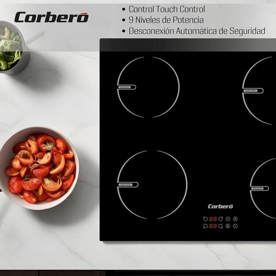 Inbouw Inductie Kookplaat 60 cm 4 Zones 6000W Touch Control
