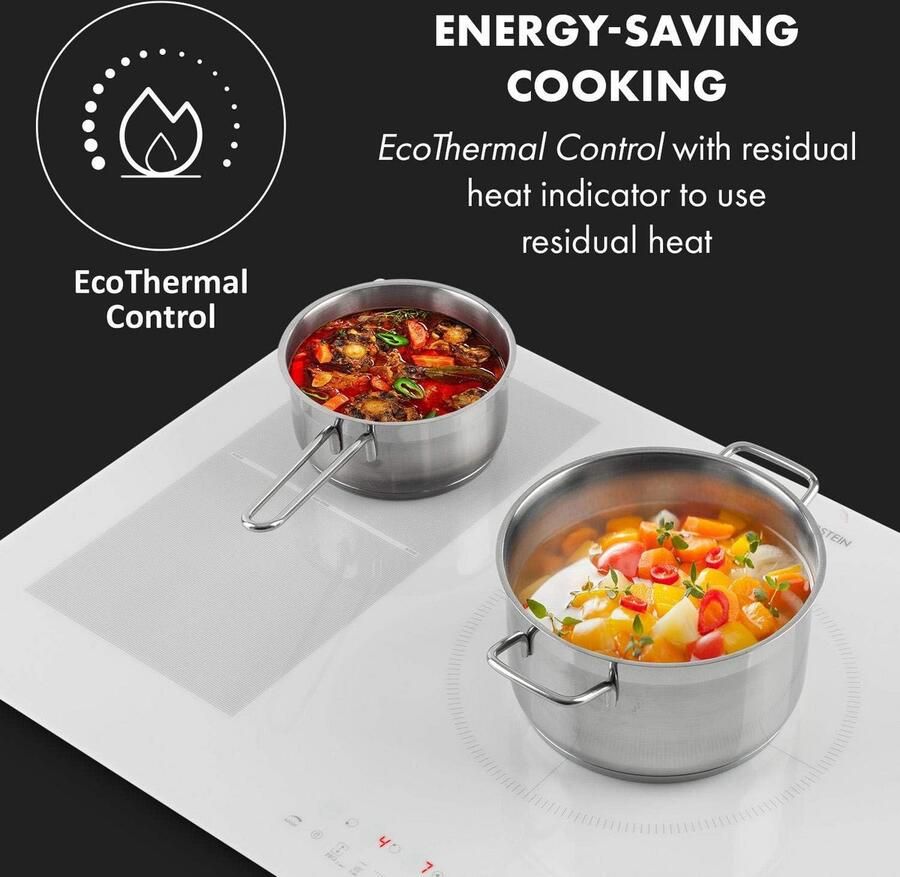 Inbouw Inductie Kookplaat 90 cm 5 Zones Flex Zone & 7000W Vermogen Glas Keramiek