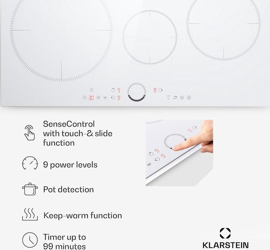 Inbouw Inductie Kookplaat met 3 Zones 7000W Touch Control & Timer - Foto 2
