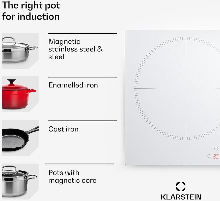 Inbouw Inductie Kookplaat met 3 Zones 7000W Touch Control & Timer