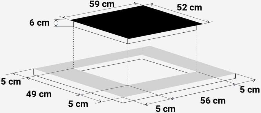 Inbouw Inductiekookplaat 3 Zones – 6000W – Touch Control en Timer