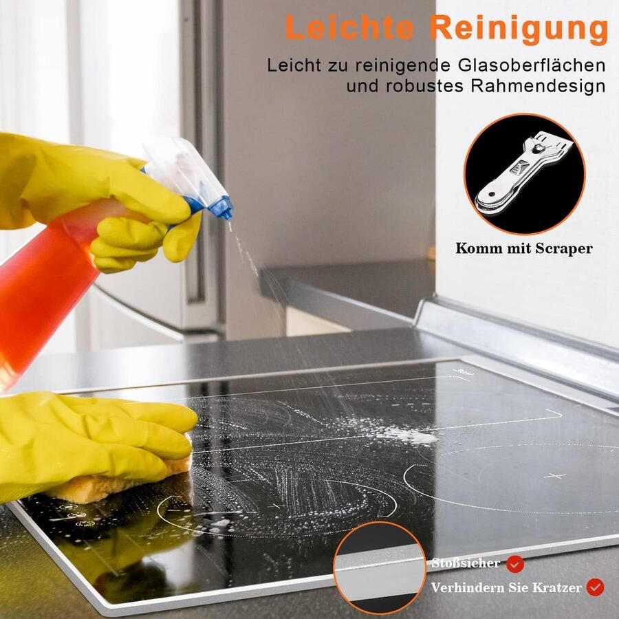 Inbouw Inductiekookplaat 4 Zones met Flexibele Zone 59 cm Zwart Chefskookplaat - Foto 3