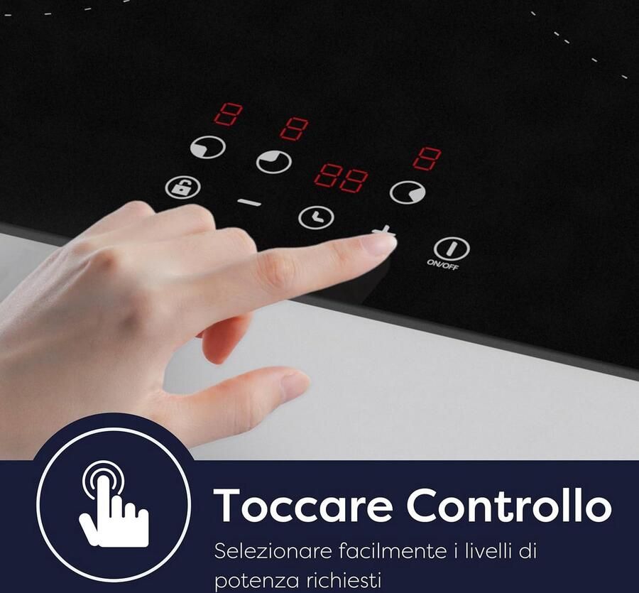 Inbouw Inductiekookplaat 60 cm met 3 Zones en Slider Touch Bediening - Foto 3