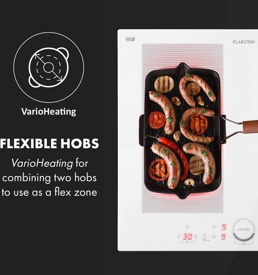 Inbouw Inductiekookplaat 60 cm met Flexzone en Krachtige 7000 W Vermogen