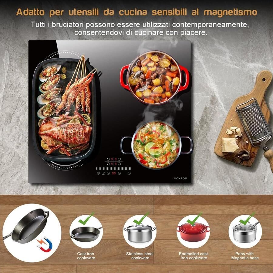 Inbouw Inductiekookplaat 60 cm met Flexzones en Schuifregelaar