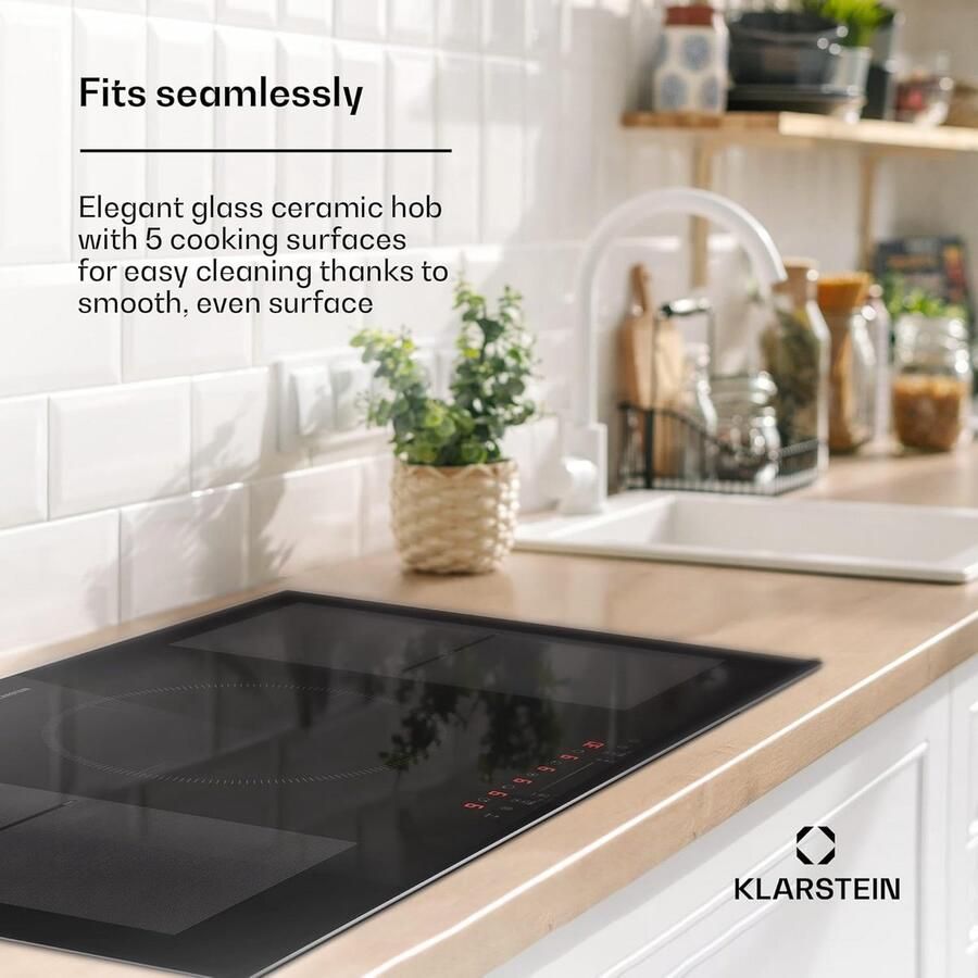 Inbouw Inductiekookplaat 7000W met 4 Zones Touch Control en Timer