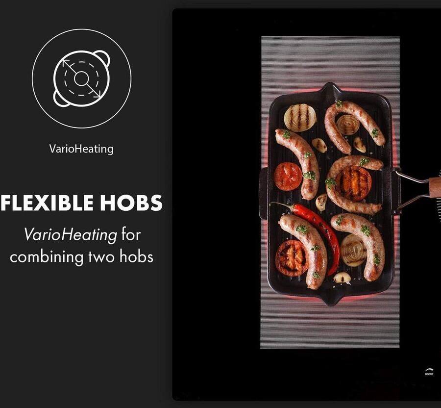 Inbouw Inductiekookplaat 90 cm 5 Zones 7000W Hybride met Fasenchef & Timer - Foto 2