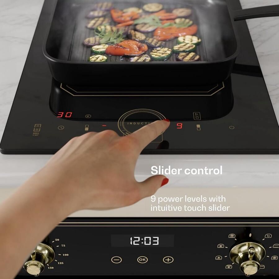Inbouw Inductiekookplaat met 2 Pitten Keramisch Kookveld met Timer en Touch Display - Foto 2