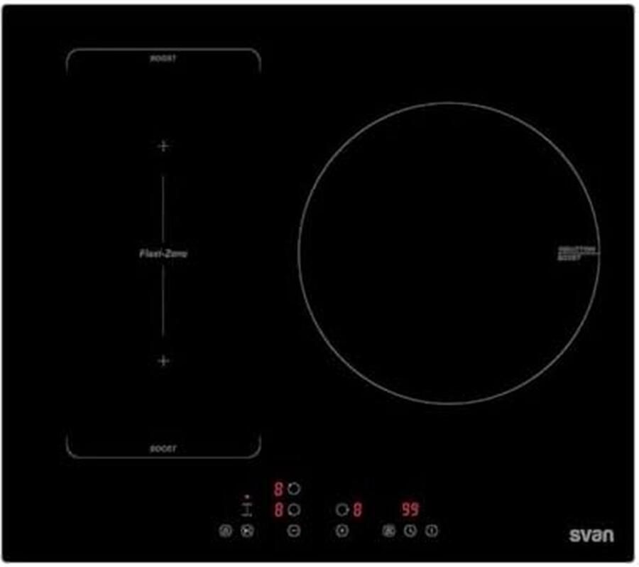 Inductiekookplaat Kookplaat Koken Dubbele flexibele zone 56 x 590 mm Zwart