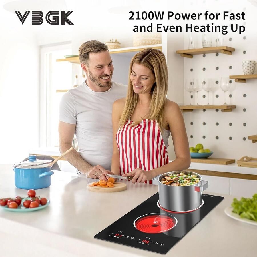 Inbouw Keramische Kookplaat 30 cm met 2 Zones 3000W Touchbediening - Foto 3