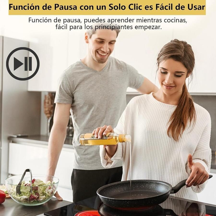 Inbouw Keramische Kookplaat 4 Zones 6000W met Timer en Kinderbeveiliging