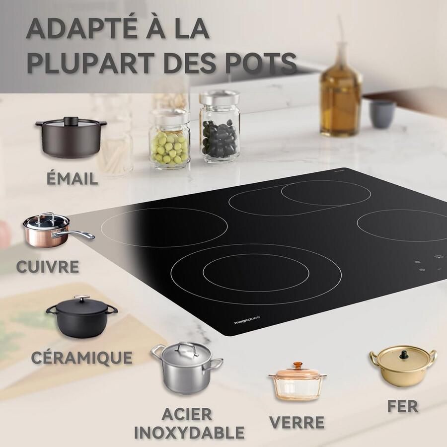 Inbouw Keramische Kookplaat 59 cm met 4 Zones en 15 Warmtestanden