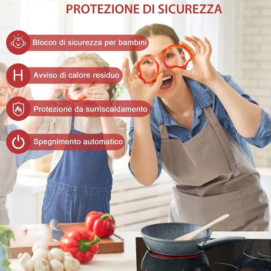 Inbouw Keramische Kookplaat 60 cm 4 Zones Flexibele Warmte-instellingen Timer