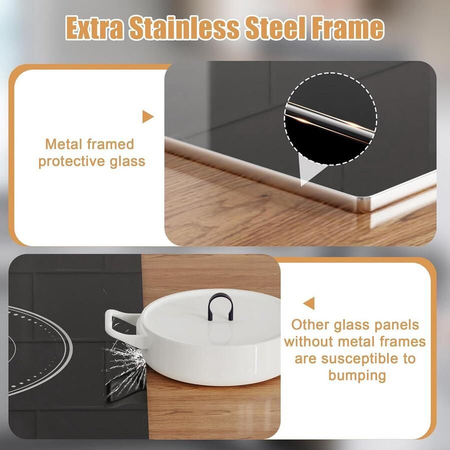 Inbouw Keramische Kookplaat 60 cm met 3 Zones en Slider Touch Controle 5200W