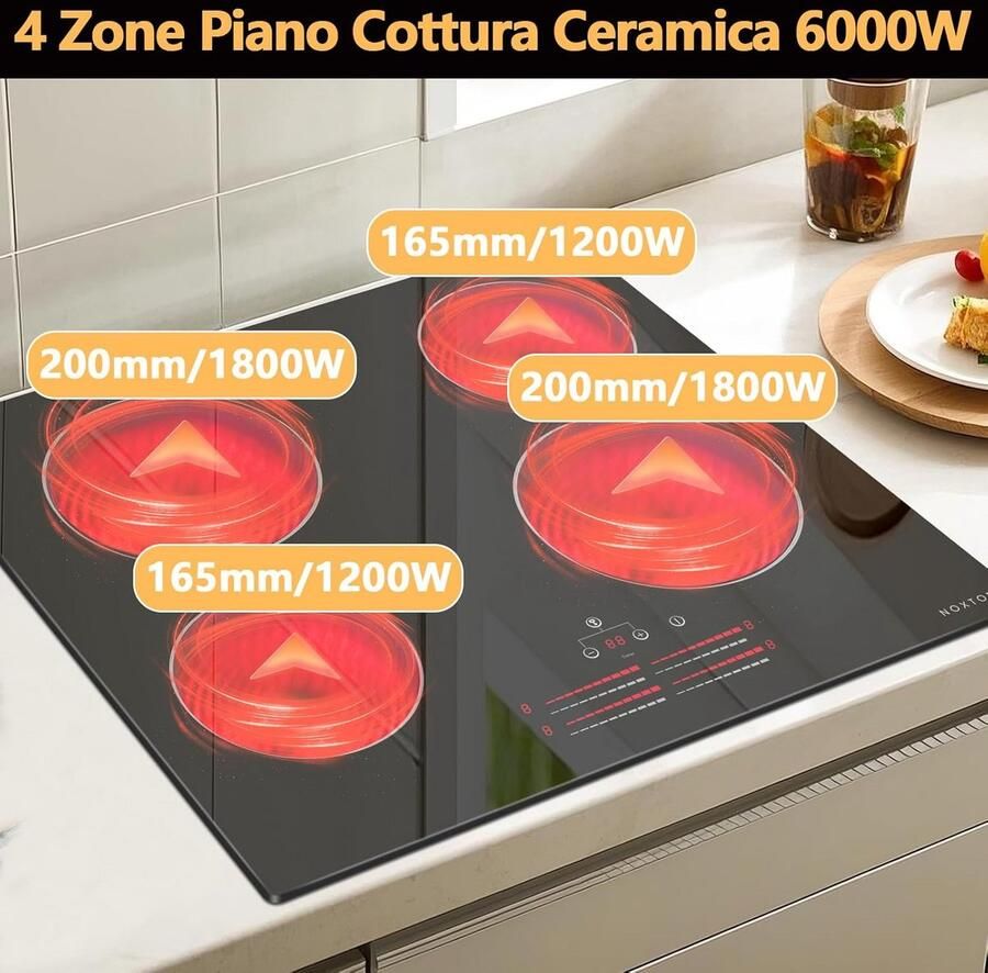 Inbouw Keramische Kookplaat 60 cm met 4 Zones en Schuifregelaar