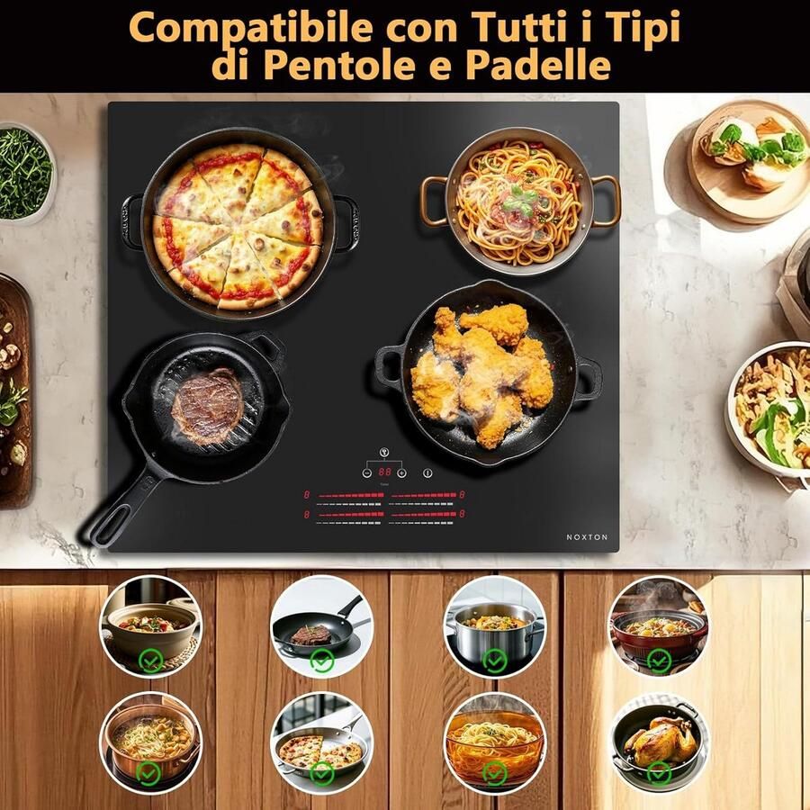 Inbouw Keramische Kookplaat 60 cm met 4 Zones en Schuifregelaar