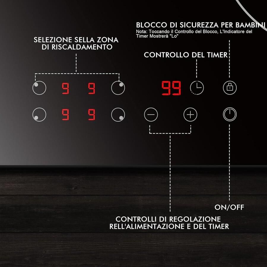 Inbouw Keramische Kookplaat 60 cm met 4 Zones en Touchbediening