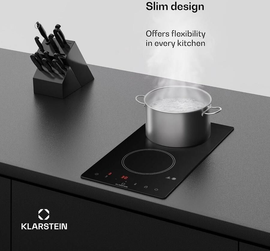 Inbouw Keramische Kookplaat Dubbel 3000W – 9 Niveaus & Timer – Zwart