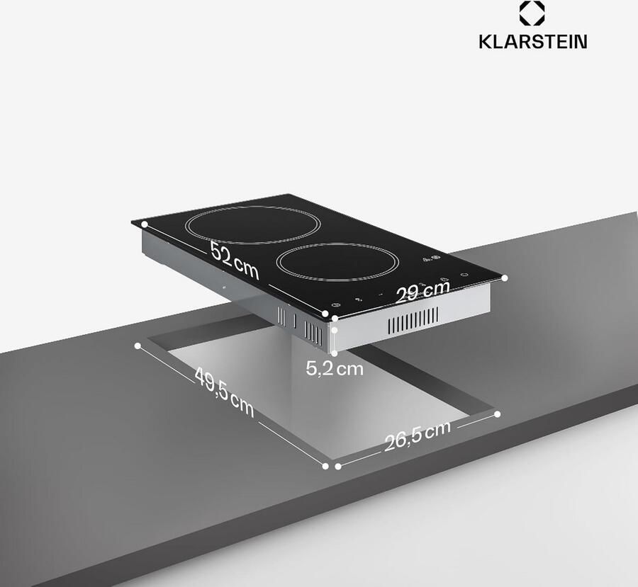 Inbouw Keramische Kookplaat Dubbel 3000W – 9 Niveaus & Timer – Zwart - Foto 3