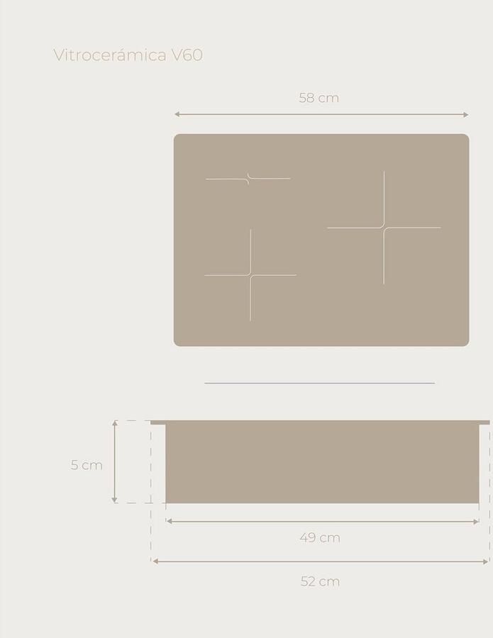 Inbouw Keramische Kookplaat met 3 Zones 5700W Vermogen & Touch Control