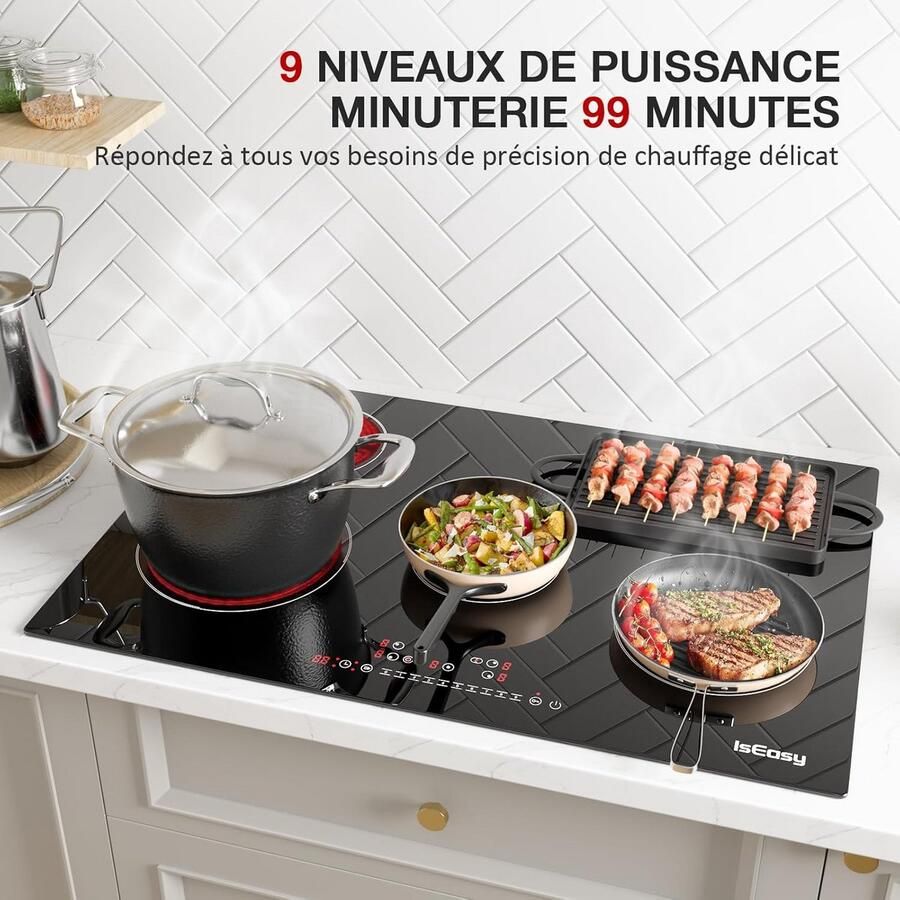 Inbouw Keramische Kookplaat met 5 Kookzones 8600W 77x52cm