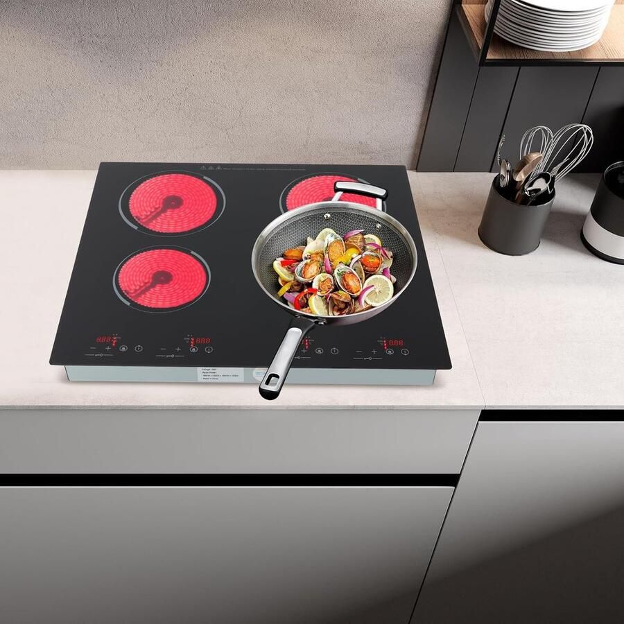 Elektrische keramische kookplaat zwart voor theepotten aluminium potten glazen potten keramische potten 59 6 x 51 cm - Foto 2