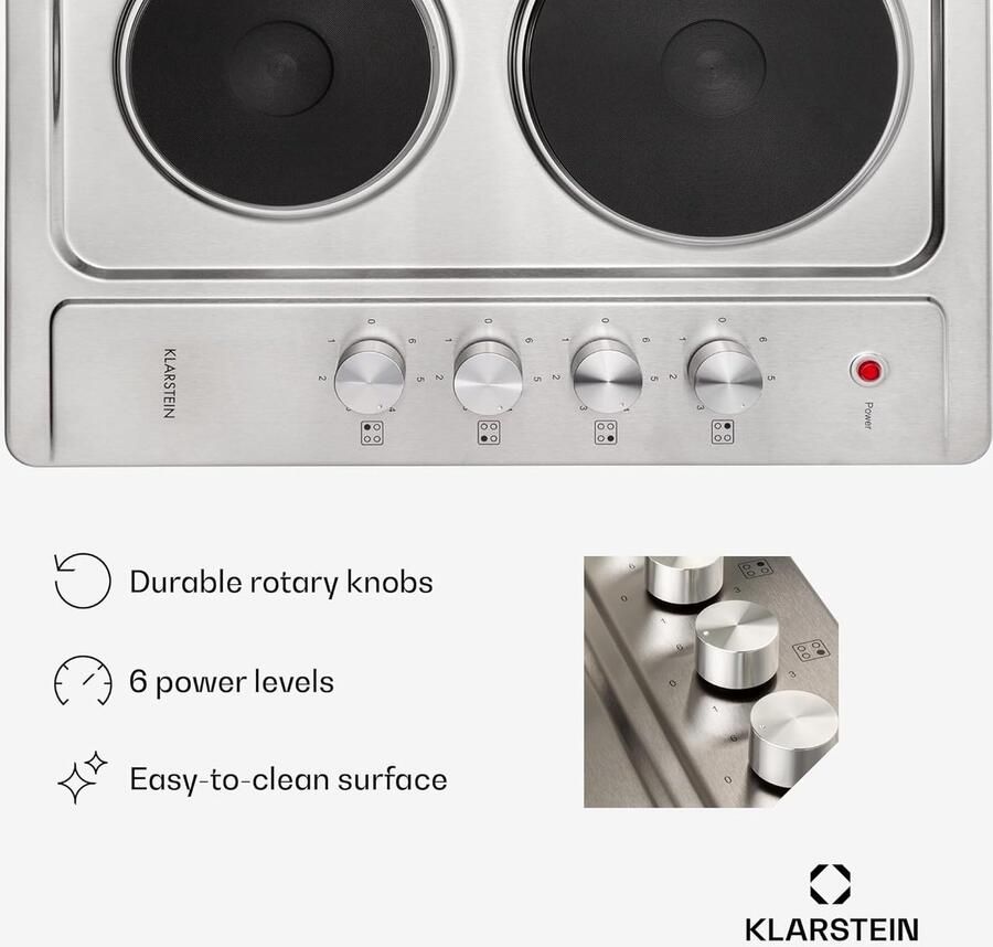 Inbouw Kookplaat Elektrische Kookplaat Snel Koken 4 Zones 59 x 51 cm Wit - Foto 2