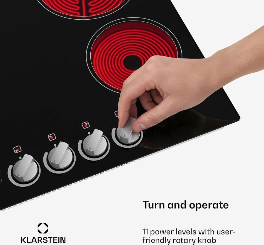 Inbouw Kookplaat Glaskeramische Kookplaat Veelzijdig Koken Restwarmte Indicator 60 cm Breed Zwart