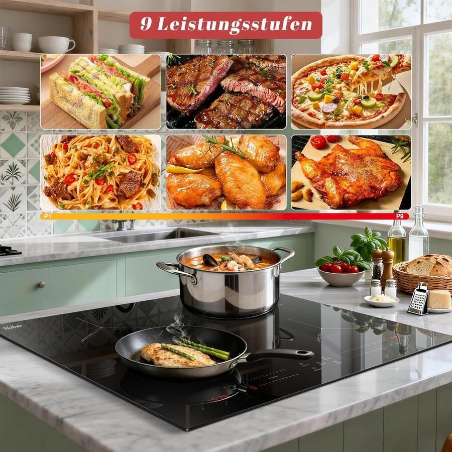 Inbouw Kookplaat Keramisch Fornuis Snel Koken Boost Functie 60 cm Zwart
