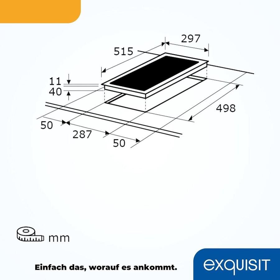 Inbouw Kookplaat Keramische Kookplaat Elektrische Kookplaat Koken en Bereiden Glaskeramiek Oppervlak 29.7 x 51.5 cm Zwart