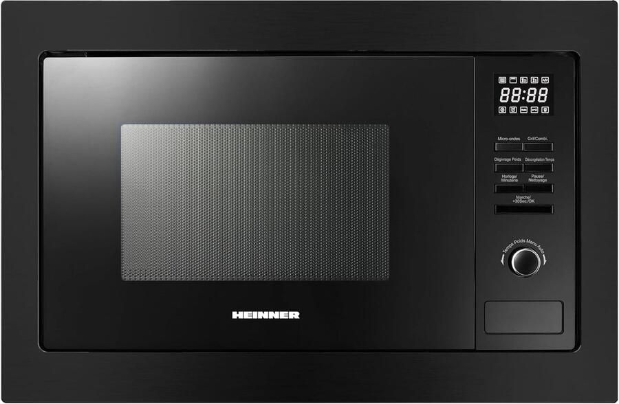 Inbouw Magnetron Compacte Oven Snel Eten Grillfunctie 900W 25 Liter Zwart
