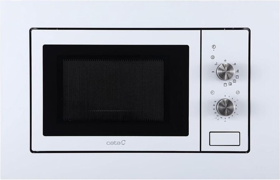 Inbouw Magnetron Compacte Oven Snel Maaltijden Bereiden Mechanische Timer 20 Liter Wit RVS