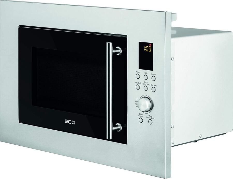 Inbouw Magnetron Grill Magnetron Snel Maaltijden Bereiden Roestvrij Interieur 59.5 x 39 x 39 cm Zilver