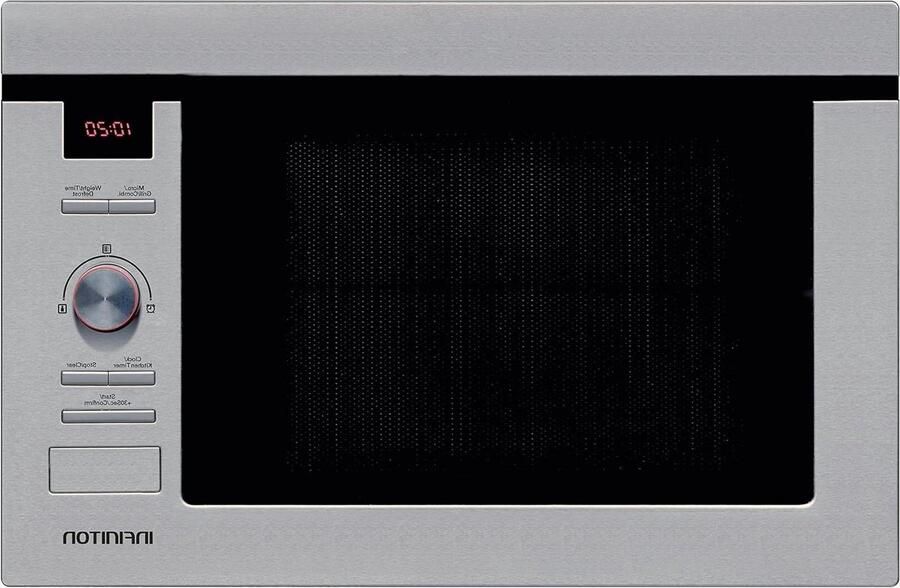 Inbouw Magnetron Keukenapparaat Oven Snel Garen Geïntegreerde Grill 25 Liter Zilverkleurig