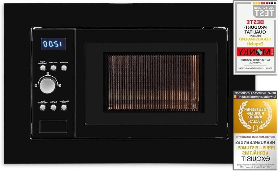 Inbouw Magnetron Keukenoven Grill Snel Gerechten Bereiden 1000 Watt Grillfunctie 17 Liter Capaciteit Zwart