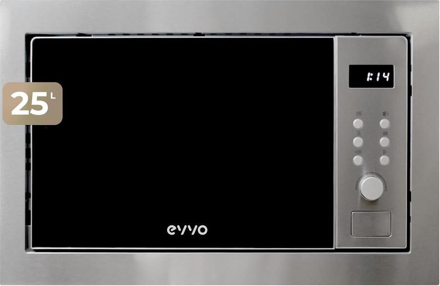 Inbouw Magnetron met Grillfunctie 25L Digitaal RVS Look