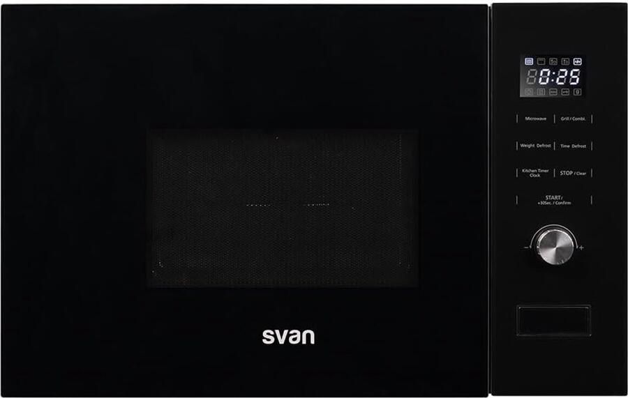 Inbouw Magnetron met Grillfunctie Zwart Glas 20 Liter Inhoud 800W Vermogen