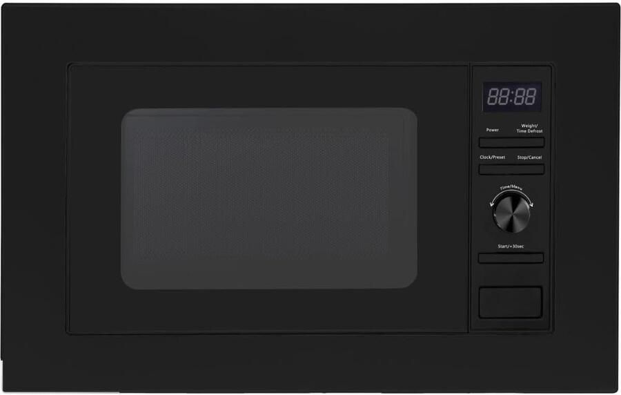 Inbouw Magnetron Zwart 20 Liter 800W met Draaitimer en Ontdooifunctie